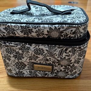 Floral Black and White Cosmetic Bag